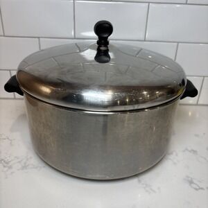 Vintage Farberware 6 Qt Quart Stainless Steel Pan W/Lid Aluminum Clad USA